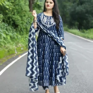 PILUDI HOUSE Women Viscose Rayon Kurti Pant Attached Dupatta Set